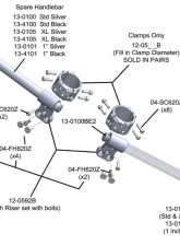 Woodcraft Technologies Black 2" Clip-on Risers w/ 54mm Clamp & 1" Bars                                     - 12-3554-1B - Image 4