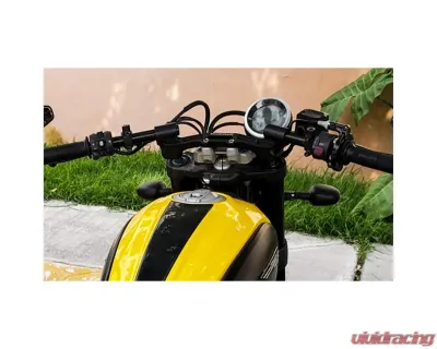 Woodcraft Technologies 35mm Front Adjustable Rise Clipon Adapter Plate w/ XL Black Bars Ducati Scrambler 2015-2020 - 12-36615