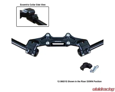 Woodcraft Technologies 35mm Front Adjustable Rise Clipon Adapter Plate w/ Std. Black Bars & Res. Spacer Ducati Monster 821 2014-2017 - 12-36631S