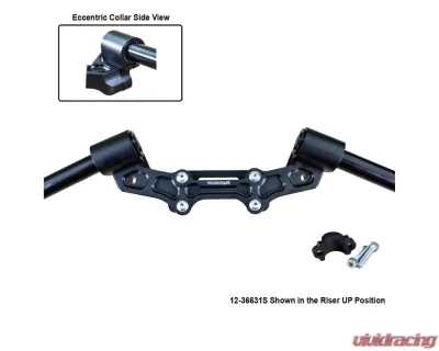 Woodcraft Technologies 35mm Front Adjustable Rise Clipon Adapter Plate w/ Std. Black Bars & Res. Spacer Ducati Monster 821 2014-2017 - 12-36631S