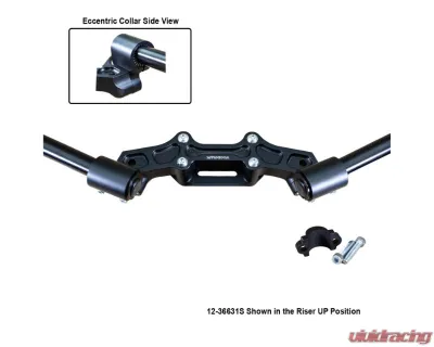 Woodcraft Technologies 35mm Front Adjustable Rise Clipon Adapter Plate w/ Std. Black Bars & Res. Spacer Ducati Monster 821 2014-2017 - 12-36631S