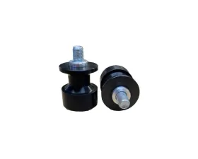 Woodcraft Technologies 10mm Swingarm Black Aluminum Spool Sliders - Std Kawasaki | Yamaha 1998-2016