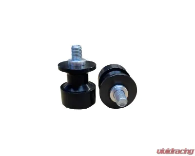 Woodcraft Technologies 10mm Swingarm Black Aluminum Spool Sliders - Std Kawasaki | Yamaha 1998-2016 - 27-1000
