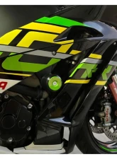 Woodcraft Technologies Frame Slider Base Kit w/ Blue Cerakote Pucks Kawasaki Ninja ZX-10R | ABS | 10RR 2016-2024                                     - 50-0170-C - Image 2