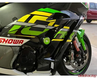Woodcraft Technologies Frame Slider Base Kit w/ Blue Cerakote Pucks Kawasaki Ninja ZX-10R | ABS | 10RR 2016-2024 - 50-0170-C
