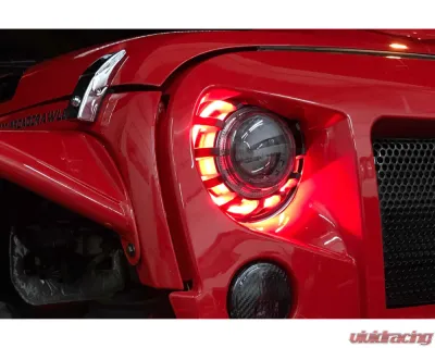 Headlight Revolution 6in Dual Red Pivot Strip with Driver - LED183