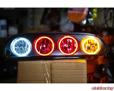 Headlight Revolution 6in Dual Red Pivot Strip with Driver - LED183