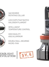 Headlight Revolution SV4 White 5202 | 2504 S-V.4 LED Bulb                                     - SN.LED100 - Image 6