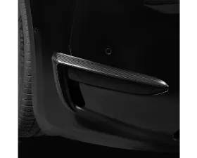 Carbonati Glossy Black Real Molded Dry Carbon Fiber Fog Light Trim Frame Eyelid Tesla Model Y 2020+