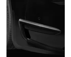 Carbonati Matte Black Real Molded Dry Carbon Fiber Fog Light Trim Frame Eyelid Tesla Model Y 2020+