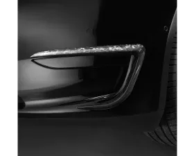 Carbonati Matte Black Real Molded Forged Carbon Fiber Fog Light Eyelid Tesla Model Y 2020+