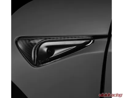 Carbonati Matte Black Real Molded Dry Carbon Fiber Side Camres Overlay Tesla Model 3 | Model Y 2017+ - 930014