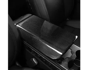 Carbonati Glossy Black Real Molded Dry Carbon Fiber Armrest Cover Tesla Model 3 | Model Y 2017+
