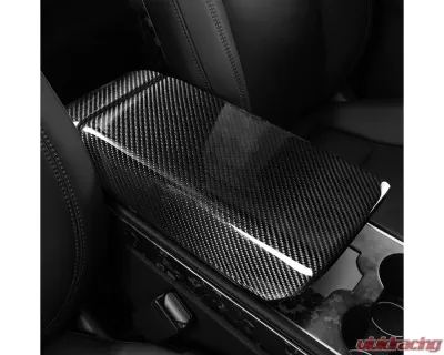 Carbonati Glossy Black Real Molded Dry Carbon Fiber Armrest Cover Tesla Model 3 | Model Y 2017+ - 930017