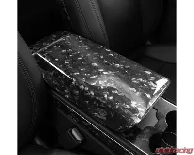Carbonati Glossy Black Real Molded Forged Carbon Fiber Armrest Cover Tesla Model 3 | Model Y 2017+ - 930022