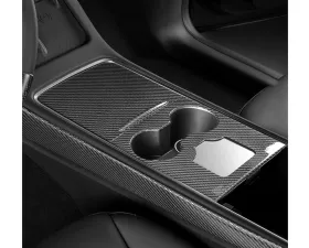Carbonati Glossy Black Real Molded Dry Carbon Fiber Centre Console Overlay Tesla Model 3 | Model Y 2017+