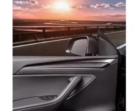 Carbonati Glossy Black Real Molded Dry Carbon Fiber Door Dashboard Extension Panel Tesla Model 3 | Model Y 2017+
