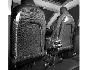 Carbonati Glossy Black Real Molded Dry Carbon Fiber Seat Back Replacement Cover Tesla Model 3 | Model Y 2017+