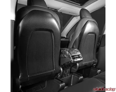 Carbonati Matte Black Real Molded Dry Carbon Fiber Seat Back Replacement Cover Tesla Model 3 | Model Y 2017+ - 930086