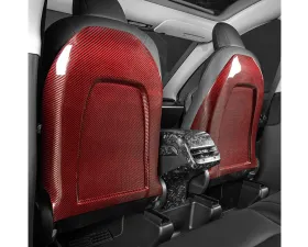 Carbonati Glossy Red Real Molded Dry Carbon Fiber Seat Back Replacement Cover Tesla Model 3 | Model Y 2017+