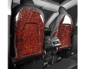 Carbonati Glossy Red Real Molded Forged Carbon Fiber Seat Back Replacement Cover Tesla Model 3 | Model Y 2017+