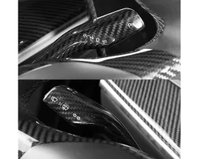 Carbonati Glossy Black Real Molded Dry Carbon Fiber Turn Signal & Wiper Stalk Covers Tesla Model 3 | Model Y 2017+