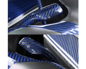 Carbonati Glossy Blue Real Molded Dry Carbon Fiber Turn Signal & Wiper Stalk Covers Tesla Model 3 | Model Y 2017+