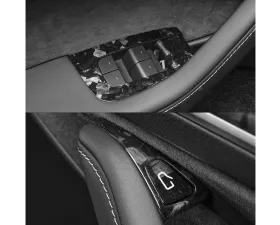 Carbonati Matte Black Real Molded Forged Carbon Fiber Windows & Door Switch Tesla Model 3 | Model Y 2017+