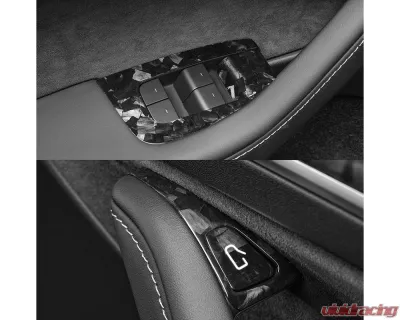 Carbonati Matte Black Real Molded Forged Carbon Fiber Windows & Door Switch Tesla Model 3 | Model Y 2017+ - 930123