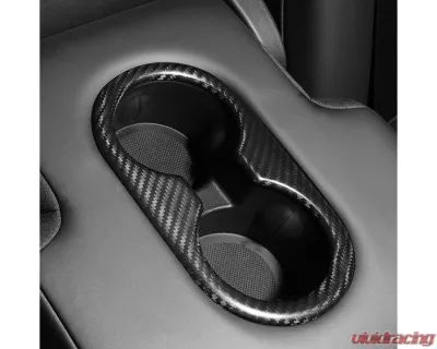 Carbonati Glossy Black Real Molded Dry Carbon Fiber Cup Holder Tesla Model 3 | Model Y 2017+ - 930125