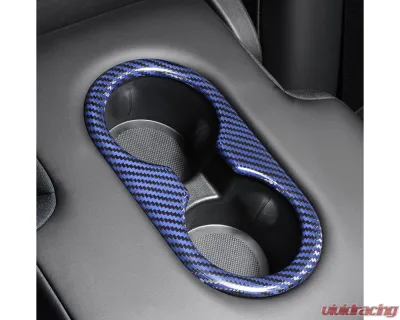 Carbonati Glossy Blue Real Molded Dry Carbon Fiber Cup Holder Tesla Model 3 | Model Y 2017+ - 930128