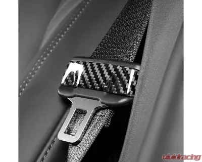 Carbonati Glossy Black Real Molded Dry Carbon Fiber Seat Belt Decorative Tesla Model 3 | Model Y 2017+ - 930133