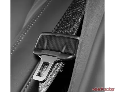 Carbonati Matte Black Real Molded Dry Carbon Fiber Seat Belt Decorative Tesla Model 3 | Model Y 2017+ - 930134