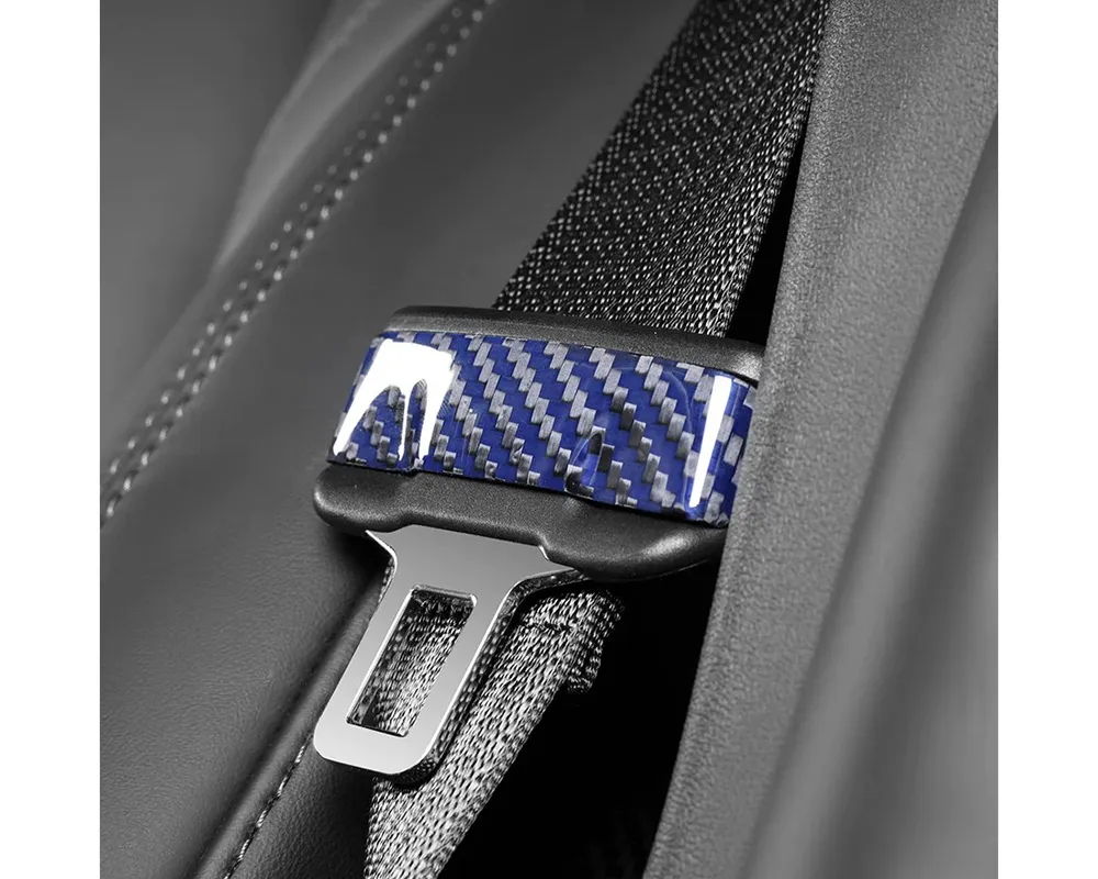 Carbonati Glossy Blue Real Molded Dry Carbon Fiber Seat Belt Decorative Tesla Model 3 | Model Y 2017+ - 930136