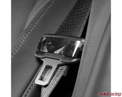 Carbonati Glossy Black Real Molded Forged Carbon Fiber Seat Belt Decorative Tesla Model 3 | Model Y 2017+ - 930138