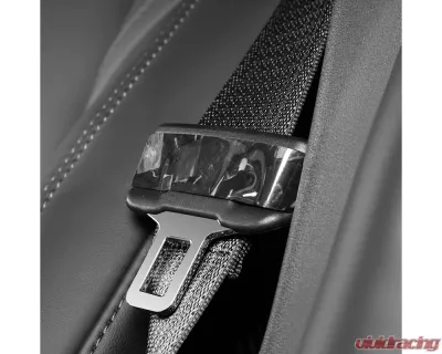 Carbonati Matte Black Real Molded Forged Carbon Fiber Seat Belt Decorative Tesla Model 3 | Model Y 2017+ - 930139