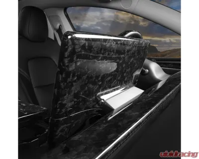 Carbonati Glossy Black Real Molded Forged Carbon Fiber Display Shade Cover Tesla Model 3 | Model Y 2017+ - 930159