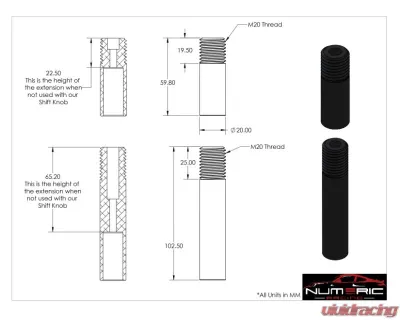 Numeric Racing G-Body Shift Knob Extender - NM300-EXT