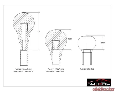 Numeric Racing Green G-Body Shift Knob and Extender Porsche 915 1978-1983 - NM300-915-GM