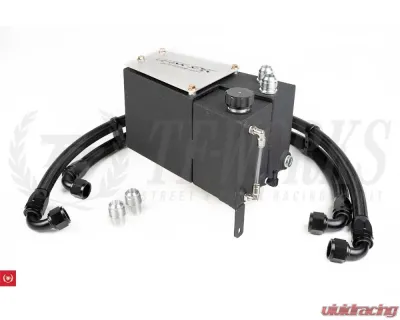 Leask-Spec Black Catch Can & Coolant Over Flow Combo Tank w/ Lines Nissan Skyline R33 / R34 GTR 1995-2002 - LS-R33/R34-OIL-COOLANT-BLACK