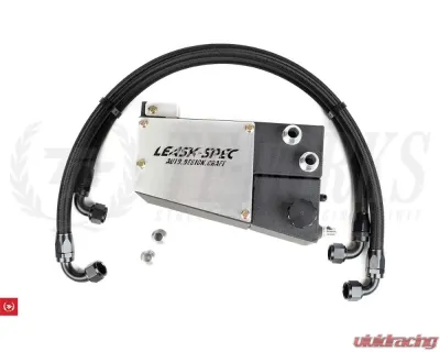 Leask-Spec Black Catch Can & Coolant Over Flow Combo Tank w/ Lines Nissan Skyline R33 / R34 GTR 1995-2002 - LS-R33/R34-OIL-COOLANT-BLACK