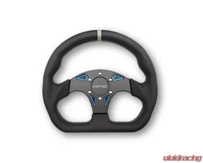 RPE-Reflex Viking Leather UTV D Type Steering Wheel Universal - RPE-AC-0127