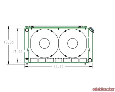PWR 55mm Performance Radiator Module Dual 13" SPAL Fans Chevrolet Chevelle SB | BB 1968-1972 - 15-10210