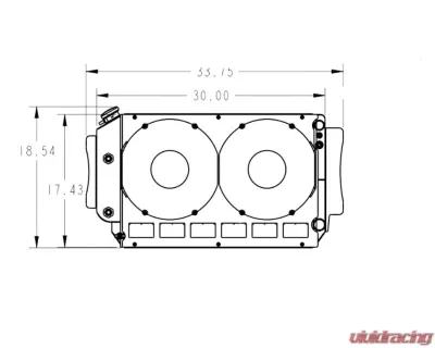PWR 55mm Performance Radiator Module Dual 12" SPAL Fans w/ EOC Chevrolet Chevelle LS 1964-1967 - 15-11243