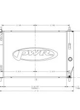 PWR 55mm Performance Radiator w/ OEM Fans Shroud Chevrolet Corvette C6 2005-2012                                     - 25-00202 - Image 2