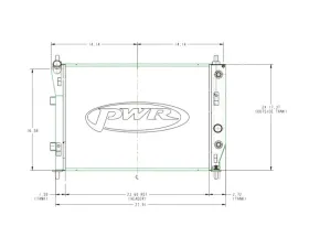 PWR 55mm Performance Radiator OEM Fans Shroud w/ TOC Chevrolet Corvette C6 2005-2012