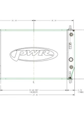 PWR 55mm Performance Radiator OEM Fans Shroud w/ TOC Chevrolet Corvette C6 2005-2012                                     - 25-00203 - Image 2