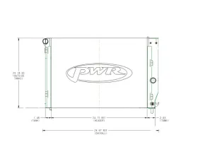 PWR 42mm Performance Radiator w/ OEM Fans Shroud Chevrolet Corvette C5 Z06 1997-2004