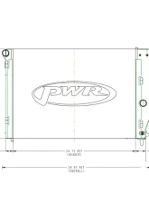 PWR 42mm Performance Radiator w/ OEM Fans Shroud Chevrolet Corvette C5 Z06 1997-2004                                     - 25-10350 - Image 2