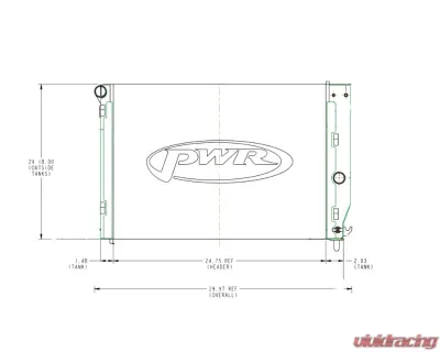 PWR 42mm Performance Radiator w/ OEM Fans Shroud Chevrolet Corvette C5 Z06 1997-2004 - 25-10350